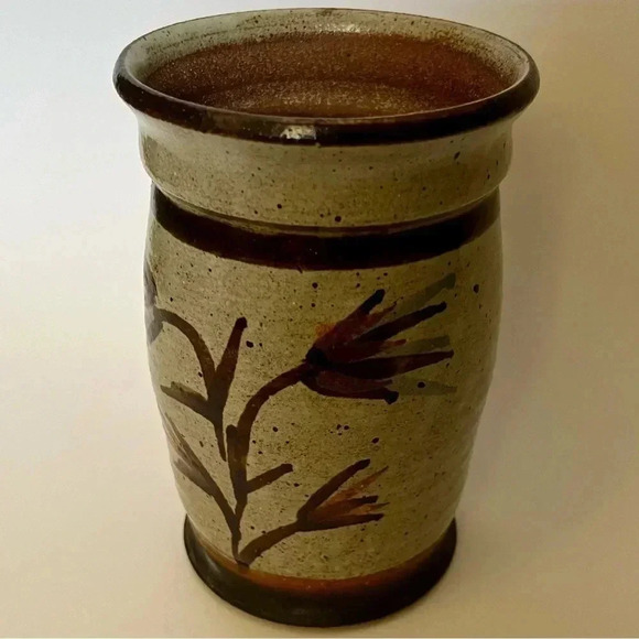Vintage Handmade Stoneware Pottery Vase Natural Earth tones Boho - Picture 4 of 5